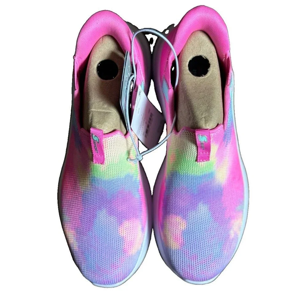 NEW Girls Skechers Baily Step-Ins Sneakers Pink Tie Dye Slip On Size 3